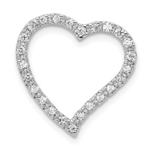 14kw 1/5ct Lab Grown Diamond VS/SI+ G+ Comp Heart Chain Slide Pendant