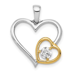 14ktt 1/5ct Lab Grown Diamond VS/SI+ G+ Complete Double Heart Pendant