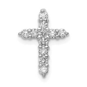 14kw 1/3ct Lab Grown Diamond VS/SI+ G+ Comp Cross Chain Slide Pendant