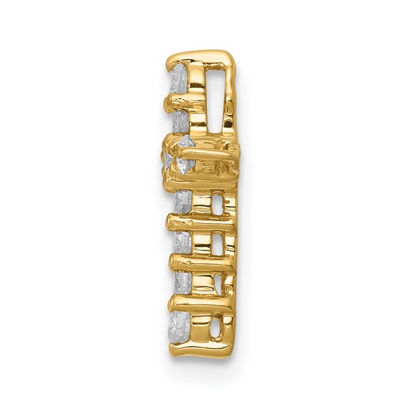 14k 1/3ct Lab Grown Diamond VS/SI+ G+ Comp Cross Chain Slide Pendant - Image 2