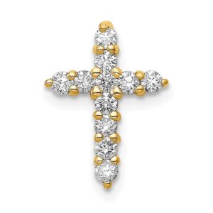 14k 1/3ct Lab Grown Diamond VS/SI+ G+ Comp Cross Chain Slide Pendant