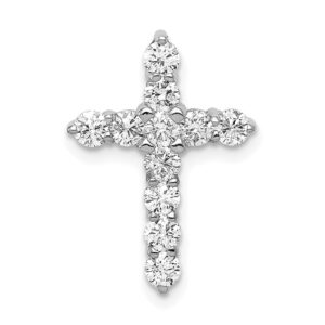 14kw 3/4ct Lab Grown Diamond VS/SI+ G+ Comp Cross Chain Slide Pendant