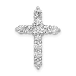 14kw 1ct Lab Grown Diamond VS/SI+ G+ Comp Cross Chain Slide Pendant