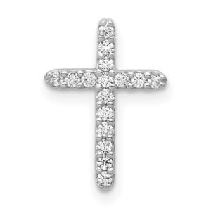 14kw 1/8ct Lab Grown Diamond VS/SI+ G+ Comp Cross Chain Slide Pendant