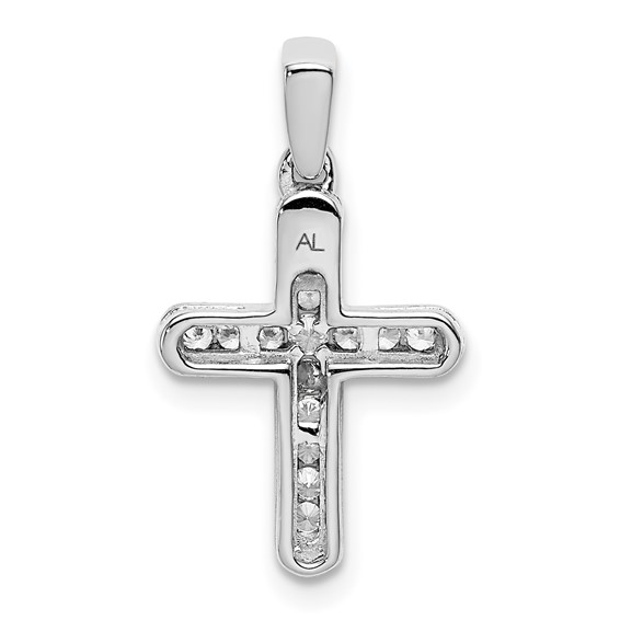 14kw 1/6ct Lab Grown Diamond VS/SI+ G+ Comp Latin Cross Pendant - Image 3