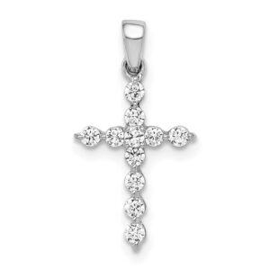 14kw 1/4ct Lab Grown Diamond VS/SI+ G+ Comp Cross Pendant