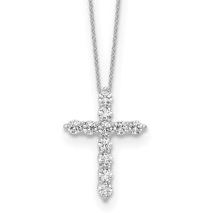 10kw 3/4ct Lab Grown Diamond VS/SI+ G+ Comp 18in Cross Pendant Necklace