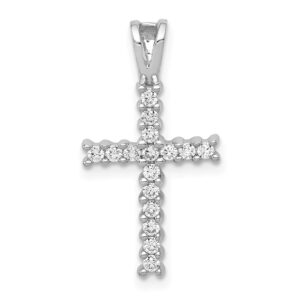 14kw 1/4ct Lab Grown Diamond VS/SI+ G+ Comp Cross Pendant