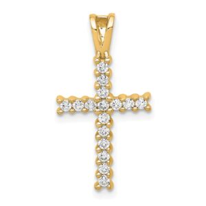 14k 1/4ct Lab Grown Diamond VS/SI+ G+ Comp Cross Pendant