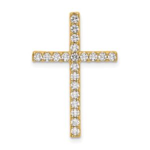 10k 1/2ct Lab Grown Diamond VS/SI+ G+ Comp Cross Chain Slide Pendant