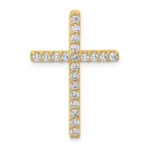 14k 1/2ct Lab Grown Diamond VS/SI+ G+ Comp Cross Chain Slide Pendant