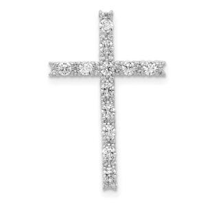 14kw 1/2ct Lab Grown Diamond VS/SI+ G+ Comp Cross Chain Slide Pendant