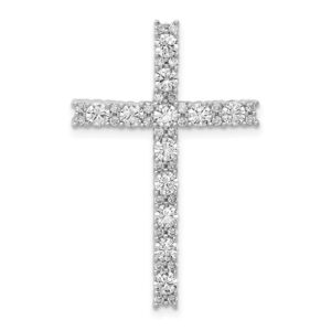 14kw 1ct Lab Grown Diamond VS/SI+ G+ Comp Cross Chain Slide Pendant