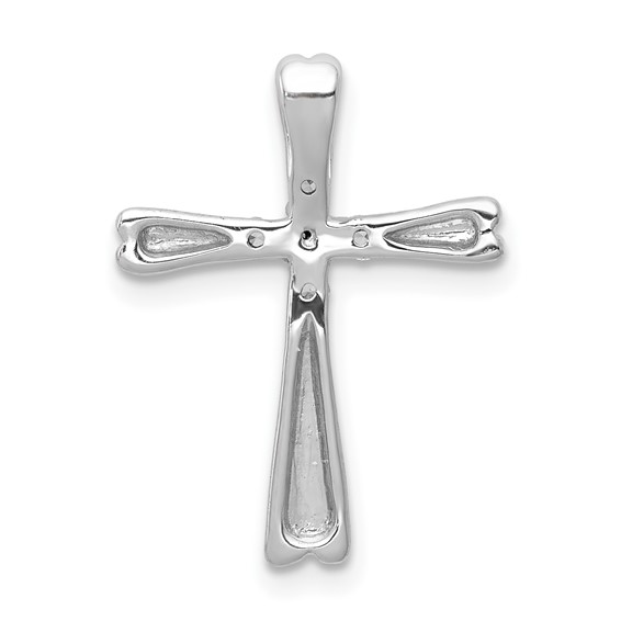 14k White Gold 1/10ct Lab Grown Diamond VS/SI+ G+ Comp Cross Chain Slide - Image 3