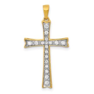 14k 1/5ct Lab Grown Diamond VS/SI+ G+ Comp Cross Pendant
