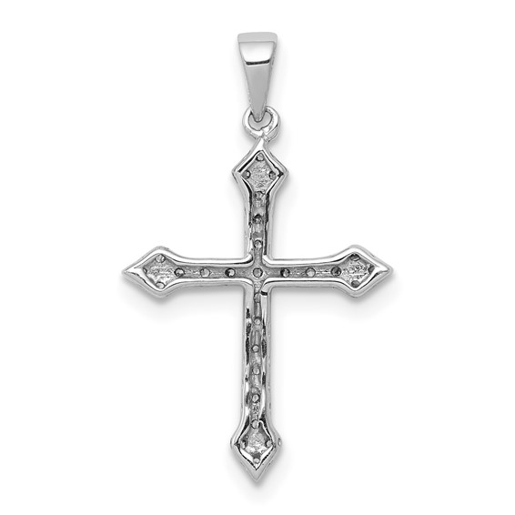 14kw 1/5ct Lab Grown Diamond VS/SI+ G+ Comp Cross Pendant - Image 3