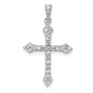 14kw 1/5ct Lab Grown Diamond VS/SI+ G+ Comp Cross Pendant