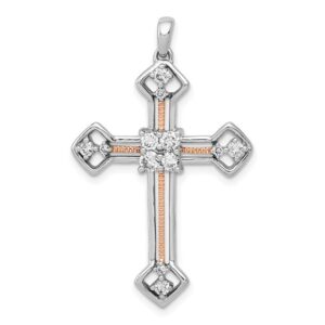 14ktt 3/8ct Lab Grown Diamond VS/SI+ G+ Comp Cross Pendant