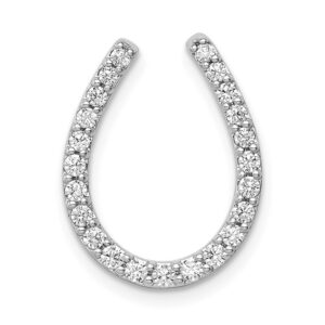 14kw 1/3ct Lab Grown Diamond VS/SI+ G+ Comp Horseshoe Chain Slide