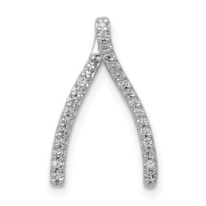 14kw 1/8ct Lab Grown Diamond VS/SI+ G+ Comp Wishbone Chain Slide