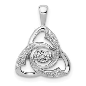 14k White Gold 1/5ct Lab Grown Dia VS+ F+ Comp Vibrant Celtic Pendant