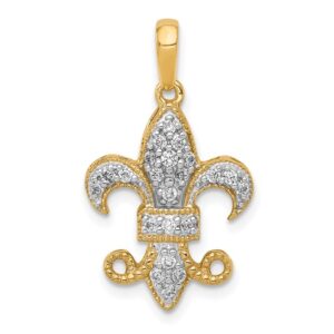 14k 1/5ct Lab Grown Diamond VS/SI+ G+ Comp Fleur De Lis Pendant