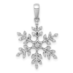 14kw 1/6ct Lab Grown Diamond VS/SI+ G+ Comp Snowflake Pendant