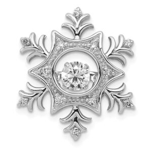 14kw 3/8ct Lab Grown Dia VS/SI+ G+ Comp Vibrant Snowflake Chain Slide