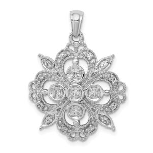 14kw 1/4ct Lab Grown Diamond VS/SI+ G+ Comp Filigree Pendant