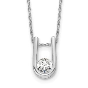 14kw 1/3ct Lab Grown Dia VS/SI+ G+ Comp 18in U-Shape Pendant Necklace