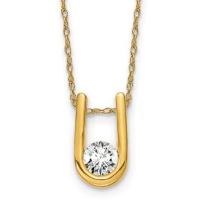 14k 1/3ct Lab Grown Dia VS/SI+ G+ Comp 18in U-Shape Pendant Necklace