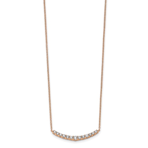 14kr 1/2ct Lab Grown Diamond VS/SI+ G+ Comp 18in Fashion Bar Necklace - Image 2