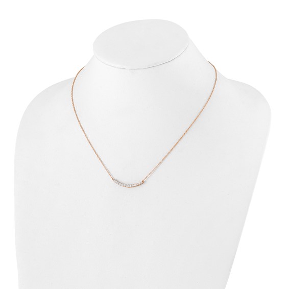14kr 1/2ct Lab Grown Diamond VS/SI+ G+ Comp 18in Fashion Bar Necklace - Image 4