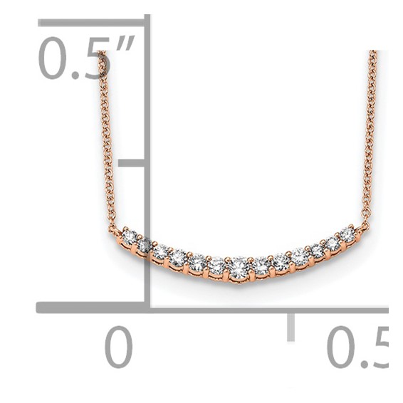 14kr 1/2ct Lab Grown Diamond VS/SI+ G+ Comp 18in Fashion Bar Necklace - Image 3