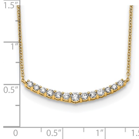 14k 1/2ct Lab Grown Diamond VS/SI+ G+ Comp 18in Fashion Bar Necklace - Image 3