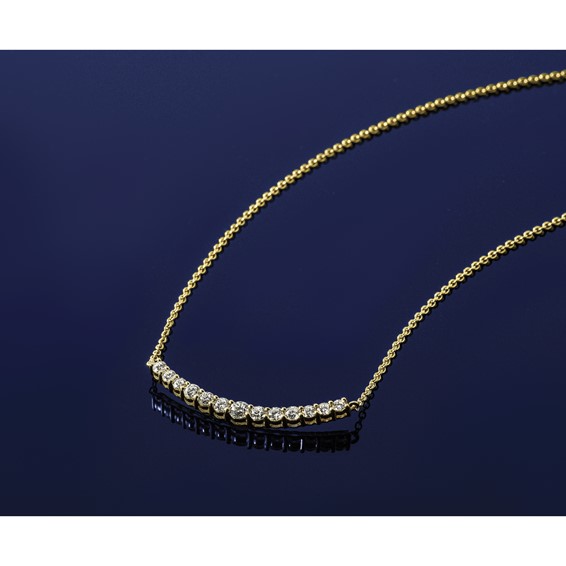 14k 1/2ct Lab Grown Diamond VS/SI+ G+ Comp 18in Fashion Bar Necklace - Image 5
