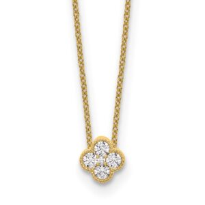 10k 1/4ct Lab Grown Diamond VS/SI+ G+ Comp 18in Bloom Pendant Necklace