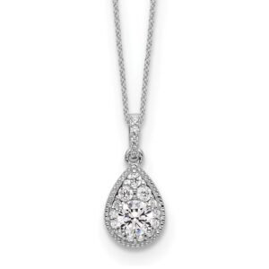 14kw 1/2ct Lab Grown Diamond VS/SI+ G+ Complete 18in Teardrop Necklace