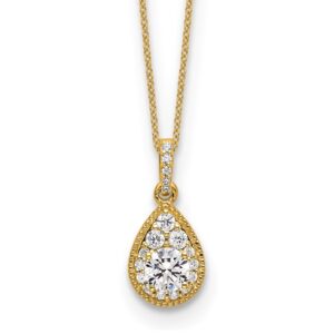 14k 1/2ct Lab Grown Diamond VS/SI+ G+ Complete 18in Teardrop Necklace
