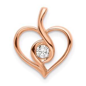 14kr 1/10ct Lab Grown Diamond VS/SI+ G+ Comp Bezel Open Heart Pendant