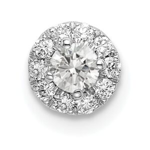 14kw 1/4ct Lab Grown Diamond VS/SI+ G+ Round Halo Chain Slide Pendant