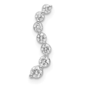 14kw 1/4ct Lab Grown Dia VS/SI+ G+ 7 Stone Curved Bar Chain Slide