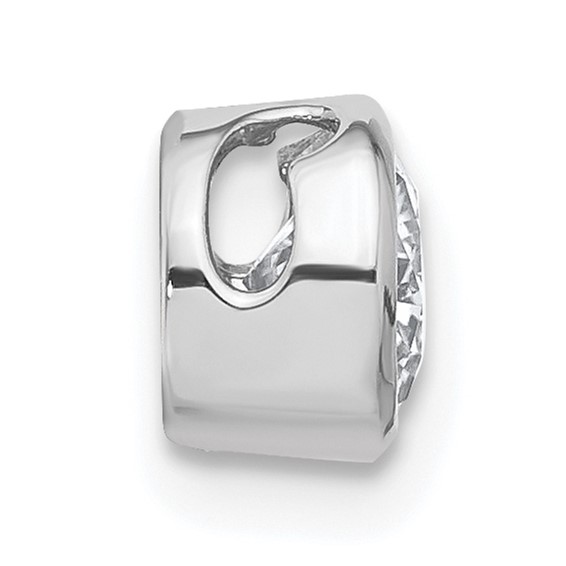 14k White Gold 1/2 ct Lab Grown Diamond VS/SI+ G+ Comp Round Bezel Chain Sl - Image 2