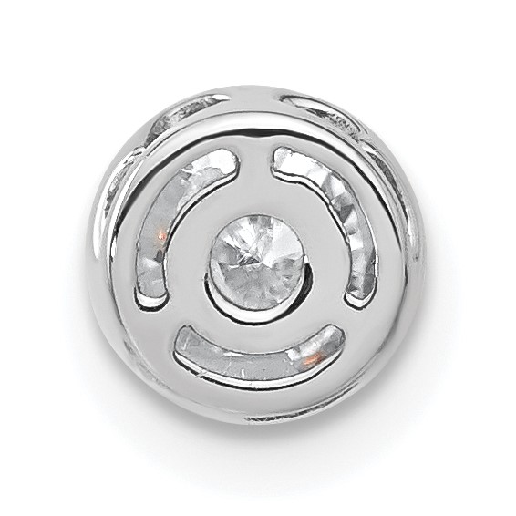 14k White Gold 1/2 ct Lab Grown Diamond VS/SI+ G+ Comp Round Bezel Chain Sl - Image 3