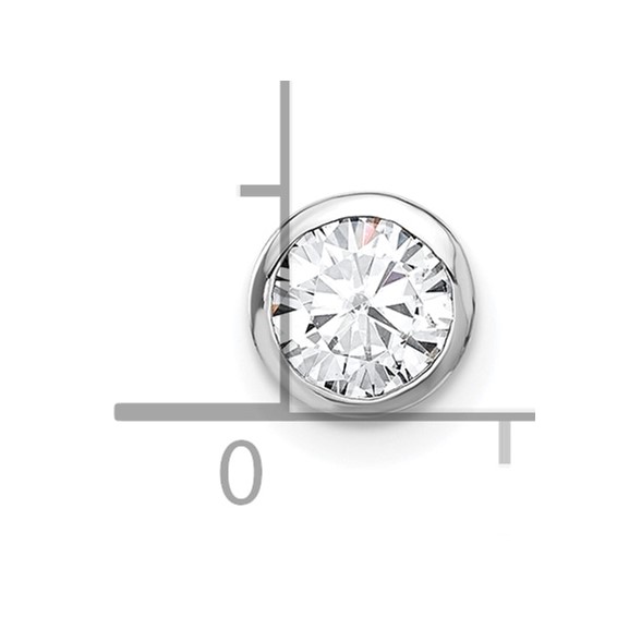 14k White Gold 1/2 ct Lab Grown Diamond VS/SI+ G+ Comp Round Bezel Chain Sl - Image 4