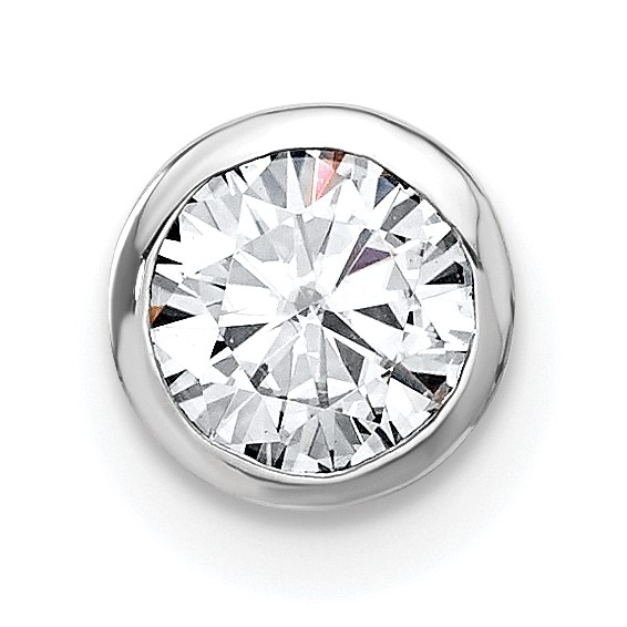14k White Gold 1/2 ct Lab Grown Diamond VS/SI+ G+ Comp Round Bezel Chain Sl