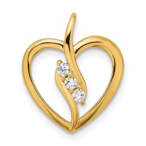 14k 1/10ct Lab Grown Diamond VS/SI+ G+ Complete Open Heart Pendant