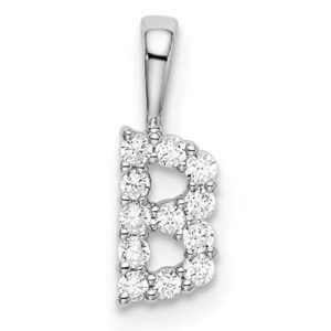 14kw 1/8ct Lab Grown Diamond VS/SI+ G+ Complete Letter B Intitial Pendant