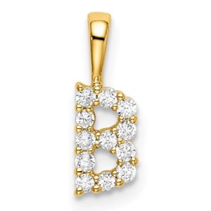 14k 1/8ct Lab Grown Diamond VS/SI+ G+ Complete Letter B Intitial Pendant