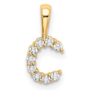 14k 1/10ct Lab Grown Diamond VS/SI+ G+ Complete Letter C Initial Pendant